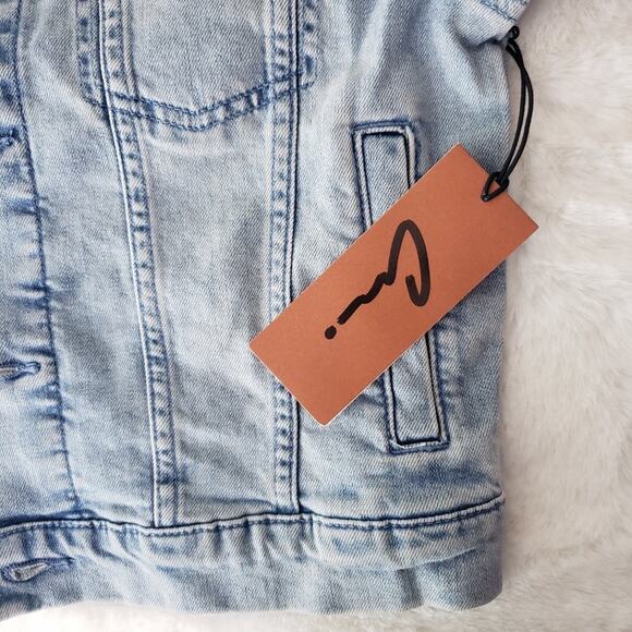 NEW Nordstrom Christina Martinez Denim Jacket Oversized Floral Art Girls Medium - Picture 8 of 10